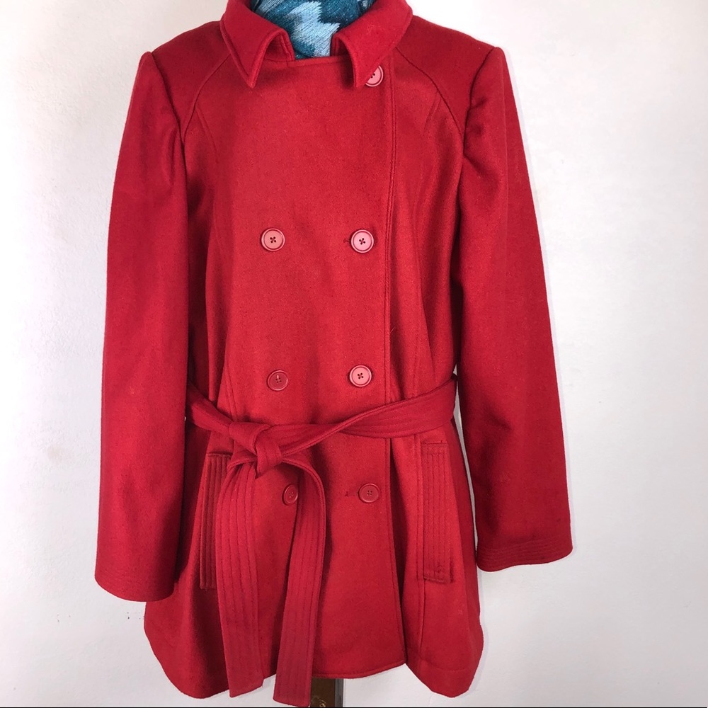 Red, Old Navy, wool-blend pea coat. - 505